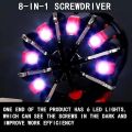8 in 1 Multi-Function Screwdriver Kit, Tool Kit Set with LED Portable Torch | Multi Screwdriver 8 in 1 | Screwdriver Set | Powered Repair Tool for Car Outdoor (Battery Not Included). 