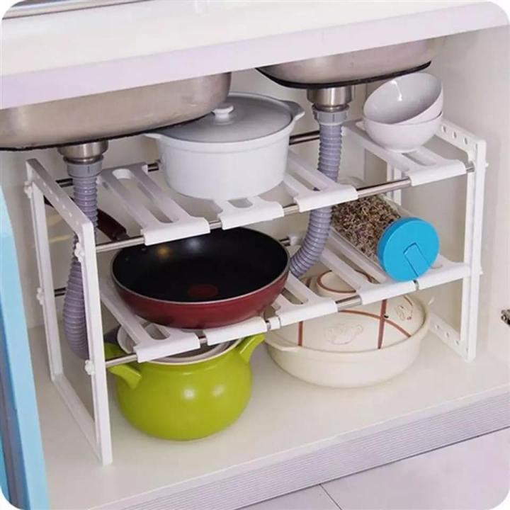 Under Sink Storage Shelf Organizer Kitchen Cabinet Expandable Size - 50 to 70cm