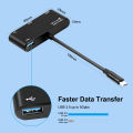 Type C to HDMI VGA Adapter Converter USB C 3.1 to HDMI+VGA+Audio Converter 3 in 1 USBC Hub Use for Mobile Phones and PC/Macbooks. 