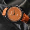 Miler Watch Men Sports Watches Brown Leather Band Analog Quartz Wristwatches. 