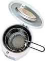 MPM MFR-07 Compact Electric Deep Fryer 1.5 Litre Washable Non-Stick Bowl Regulator up to 190°C, BPA, 1100W, 1200, 1.5 Litres, White. 