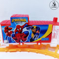 Spiderman Gauge Electric Train Set Toy For Kids Boys & Girls - Operated Battery - Red. 