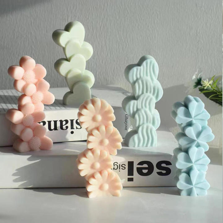 Sunflower Candle Mold Four-leaf Clover Cake Mold Scented Candle Plaster Decoration Silicone Mold For Fondant Cake