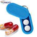 Aesthetic Pill Box Design Compact Magnetic Pill Box with Keyring Portable Pill Dispenser Case Compact Pill Organizer. 