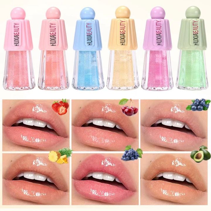 Huxia Beauty Trendy Water Light Lip Gloss Jelly Lipstick Lip Plumping Oil With Big Brush Head Moisturizing Nourishing Lip Glaze