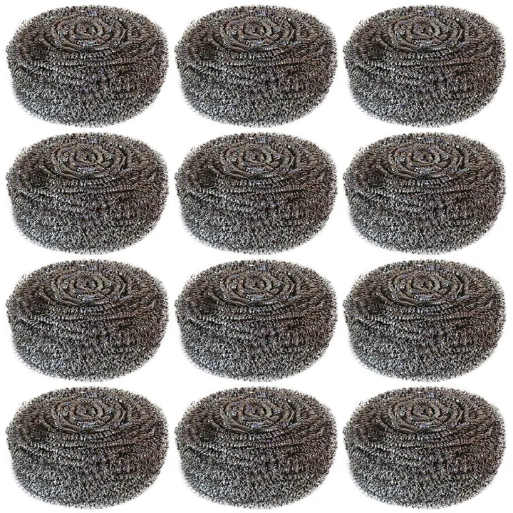 Stainless%20steel%20wire%20ball%20wash%20dishes%20Pack%20Of%2012%20Pcs%20-%20Image%203