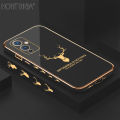 Hontinga for OnePlus 9 Back Cover Luxury 6D Plating Lucky Side Pattern Shiny Case Soft Silicone Square Mobile Cover. 