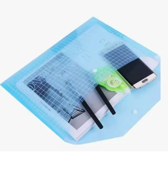 5 Plastic Button File Folder My Clear Bag, Size: A4 File Document Hold ...