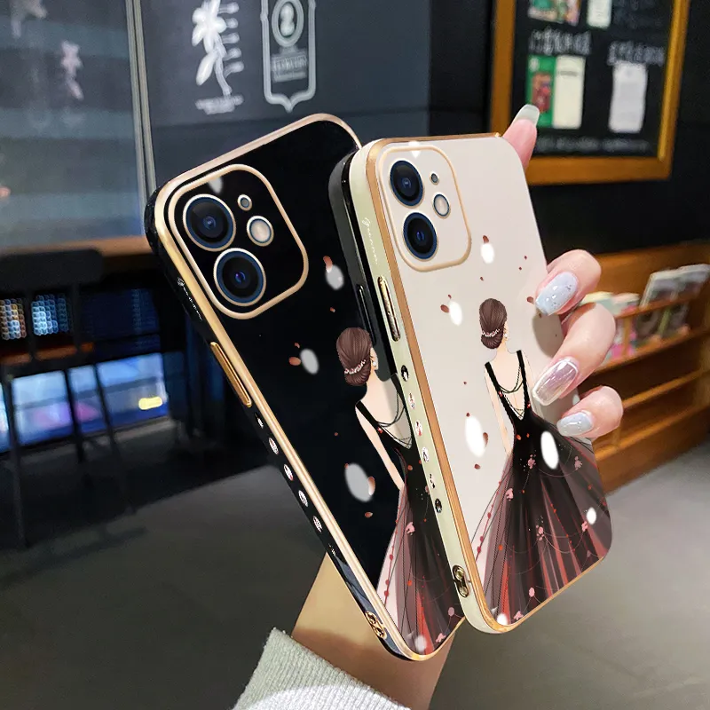 dienya For iPhone Case Plating Side Edge Square New Design