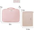 Waterproof Makeup Storage Bag with Pouch 2 in 1 | Makeup Brushes Bag & Toiletries Organizers with Full of Storage | Cosmetic Brush Kit | Make Up Bags Pouch with Zipper For Travelling | Multipurpose Traveling Cosmetic Bags for Women. 