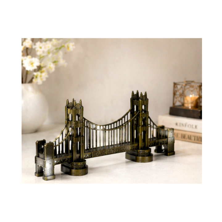 Golden Gate Bridge Showpiece Gold Finish – San Francisco USA Miniature ...