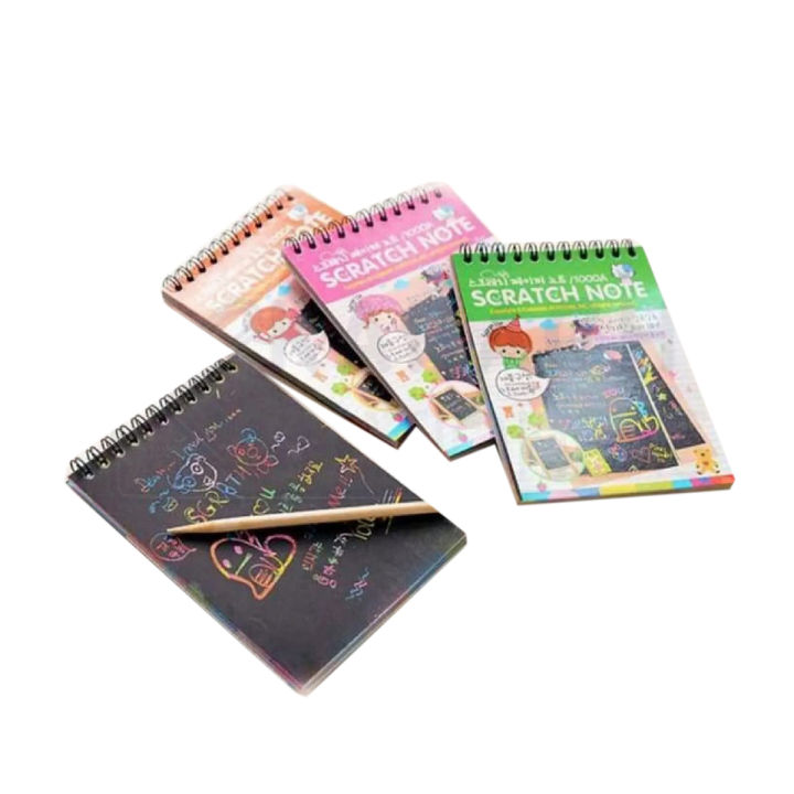 Pack of 3 - Magic Scratch Rainbow Notebook