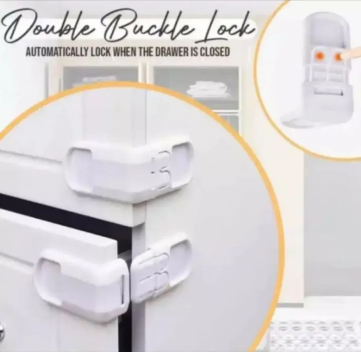 DRAWER LOCK - DOUBLE BUCKLE LOCK - AUTOMATIC LOCK pack of 2 | Daraz.pk