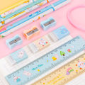 Pencil Sharpener Exquisite Cartoon Rabbit Pattern Ruler Eraser Stationery. 
