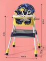 Dining Chair Adjustable Folding Children Dining Table High Chair with Adjustable Tray & Booster Seat. 