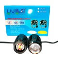 AKE 2-PCS HJG Mini Driving with RED DRL Motorcycle Led Light 20w Dual Tone 5 Function with Flasher 3-Wires Fog Led For motorcycle, Car, Jeep. 
