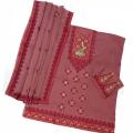 Commondo Purple Color 3 Piece Unstitch Sindhi Embroidery Suit/Traditional Suit/Sindhi Embroidery/Aari Embroidery Machine. 