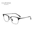 CAPONI Hot Men's Eye Glasses Frame Pure Titanium TR Anti Blue Light Glasses Simple Light Weight Classic Brand Spectacles JF22158. 