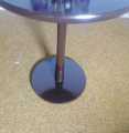 Side Table Brown, Round Top, Single Leg with Round Base table, Modern Style coffee Table for Living Room, Balcony, Lawn and for Tea and Coffee Serve Wood End Table, Wooden Coffee Table. 