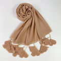 aldhani-Chiffon Hijab Scarf Women Head Wrap Shawls Flower Hijabs Tassel Scarves. 