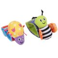 4 Pcs Baby Rattle Set Toys Infant Wrist Strap Baby Socks Foot Finder Educational Handbells Cute Spider Cartoon. 