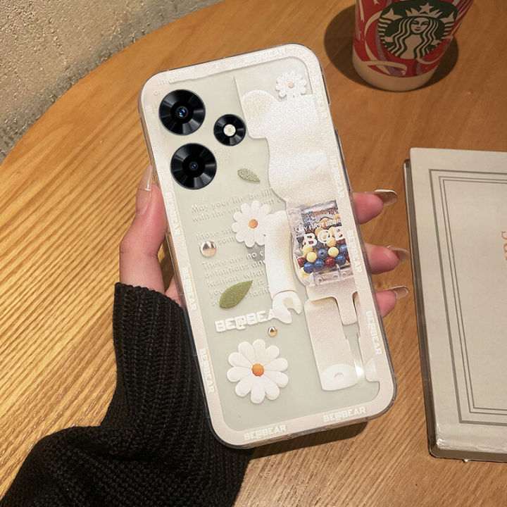 For Tecno Spark 20 / Spark 20C Case Couple Fashion Cartoon Bear Soft Silicone Transparent Anti Drop For Tecno Spark 20C 20 4G Back Cover