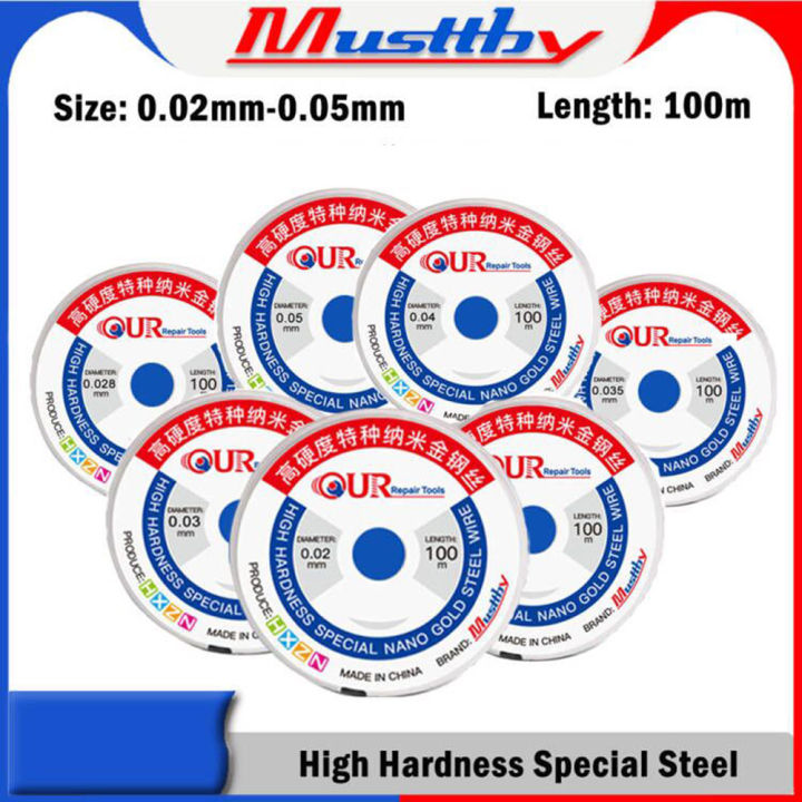 Musttby 10pc 0.02mm 0.025mm 0.028mm 0.035mm 0.04mm 0.05mm Gold Wire For Phone LCD Screen Cutting Line Separator Repair Tool