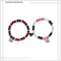 ShopSphere 2Pcs/Set Gwen and Miles |Spider man and Spider girl | Me and Who Couple Magnetic Halloween Spider Heart Matching Chain Bracelets Couple. 