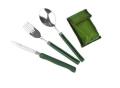 Multifunction Outdoor Tableware,3 in 1 Camping Folding Spoon Fork Knife Portable Cutlery Set with Pounch. 