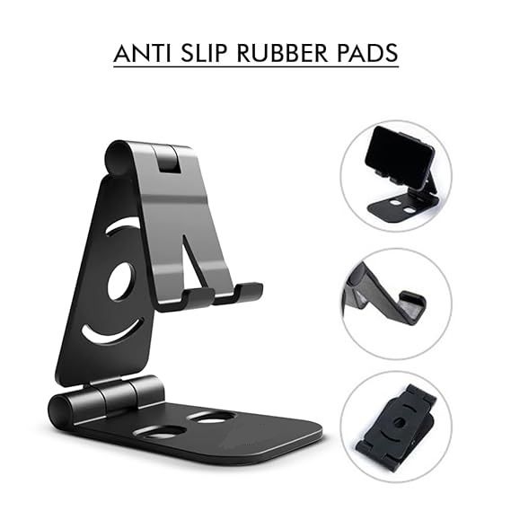 Foldable Phone Stand | Multi-Angle Plastic Mobile Phone Bracket | Portable Mobile Phone Holder | Adjustable Cell Phone Holder for Desk | Desktop Mobile Stand | Adjustable Stand for IPhone, Smartphones & Tablets (4-13 inch) | Universal Tablet Stand