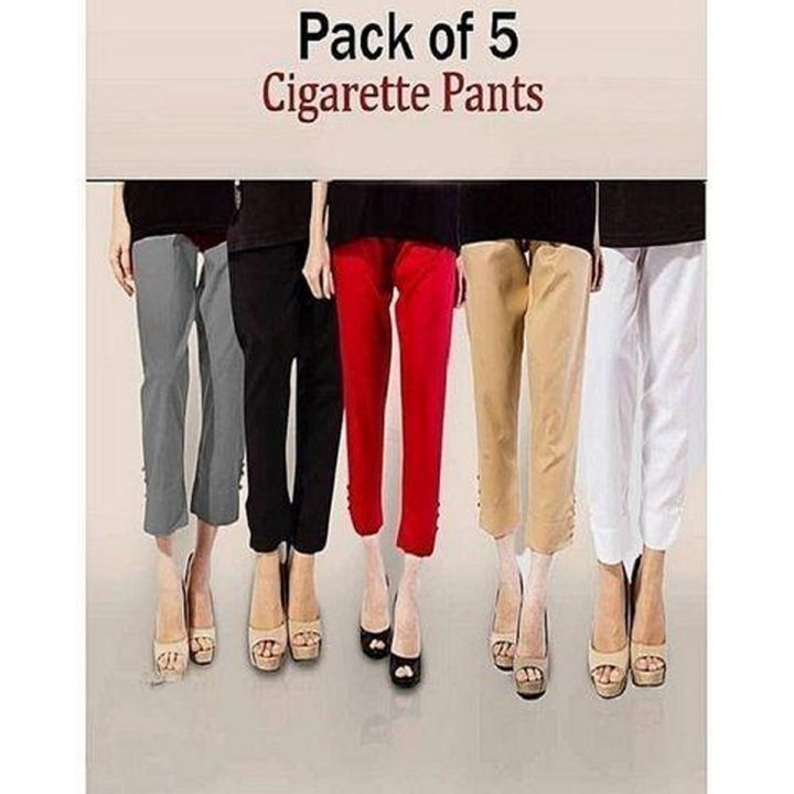 Pack Of 5 - Best Quality Cotton Cigratte Pants Women