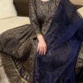 Allover printed fancy maxi 3 pieces latest design stitched dress for girls. 