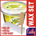 Emily ready to use hair removal wax cream herbal lemon honey blackberry milky creamy wax finger wax halawa wax Brazilian wax Italian wax skin tightening wax set creamy wax jar 450g with Wax Applicator Wooden Spatula and White Non-Woven Cotton 25 Strips. 
