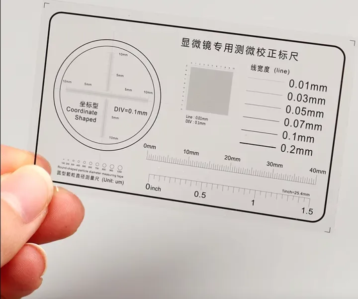 Microscopes Cell Size Ruler Soft Ruler Microscope Micrometer Calibration Slide Line Width Particle ...