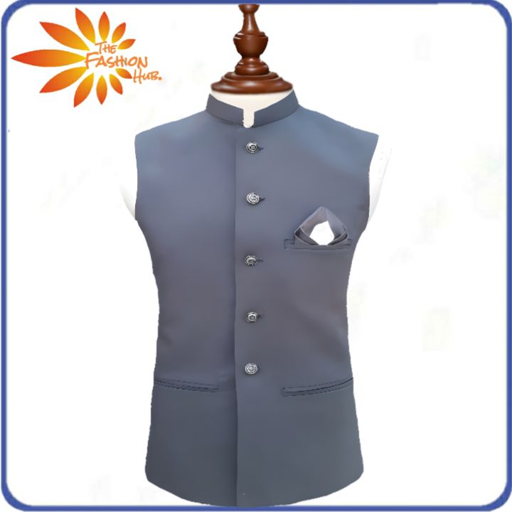 Grey Waist Coat For Men Premium Quality Waistcoat Daraz.pk