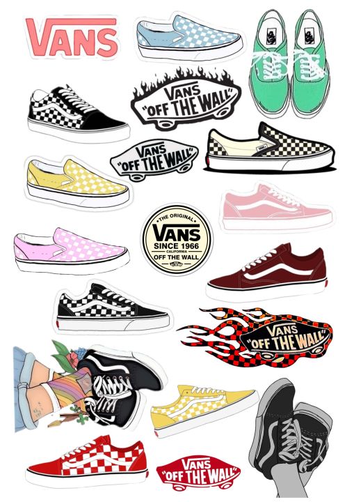 VANS Stickers for Laptop 19 Pcs Car Bike Phone Stickers