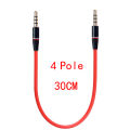 Universal Ipod Aux 4 Pole 3 Pole 3.5mm Male to Male MP3 MP4 AUX Audio Stereo Cable 20cm 30cm. 