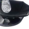 Children Police Hat Kids Costume Police Hat Hat for Stage Black A Eagle Badge. 