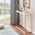 Saas Flow -- Console Table Console Table for Entryway Metal Golden Frame Modern Table Sturdy Sofa Side Table Console Hallway Foyer Table, customization. 