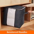 LARGE Storage Bags Organizers Portable Bamboo Charcoal Clothes Blanket Large Folding Bag non woven Storage Boxes topsky DOUBLE ZIPPER Organizer. 