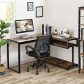 L Shaped Desk, 56” Reversible Corner Desk, Large Industrial Computer Desk, Home Office Workstation, Gaming Desk. 