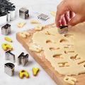 Techmanistan Stainless Steel Mini A-Z Shaped Alphabets 26 Letters Cookie Cutter Set, Biscuit Fondant Cutters, DIY Cake Decorating Tool. 