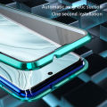 Biruiqu For VIVO V40 V40 Pro Magnetic Absorption Case Metal Frame Shockproof Double Sided Tempered Glass Magnetic Case Cover. 