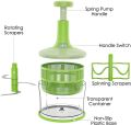 Techmanistan Multifunctional Hand Press Food Chopper with Salad Spinner Basket & Egg Mixer Tool, Hand Press Meat Mincer Vegetables Grinder Push Type Vegetable Chopper Press Down Chopper Handheld Food Press Mincer. 