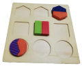 Wooden Geometric Shapes Puzzle Level 2. 