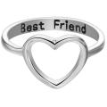 Women Love Heart Best Friend Ring Promise Jewelry Friendship Rings Girl Gift. 