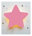 Girls Room Star Shape Lamp - Pink Colored Girls Lamps. 