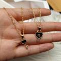 Heart Couple Necklace-2 pcss/lots - Key Lock Pendant Link Chain -Women Fashion Jewelry Heart Necklace. 