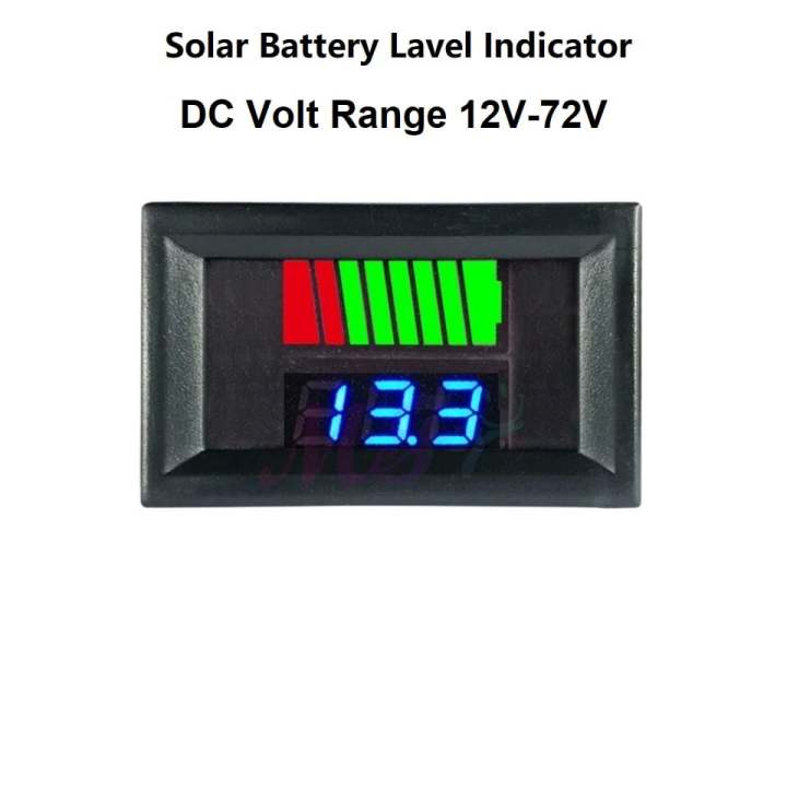Battery Charge Level Indicator DC 12V-72V for Lithium Battery Capacity Meter Tester Blue Display LED Test Voltmeter