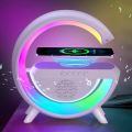 LED Wireless Charging Night Light Bedroom Bluetooth Speaker Rechargeable Table Lamp. 